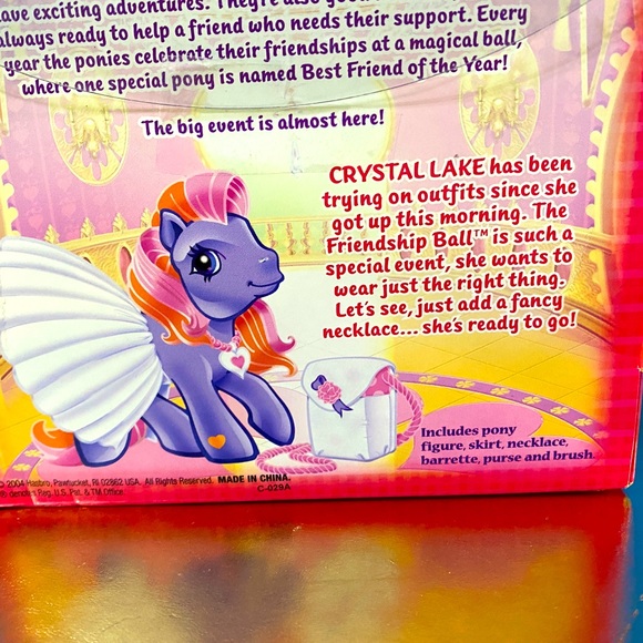 MY LITTLE PONY G3 VTG 2004 FRIENDSHIP BALL DRESS-UP EVENINGWEAR CRYSTAL LAKE - Picture 11 of 13